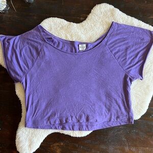 PINK purple oversized crop top